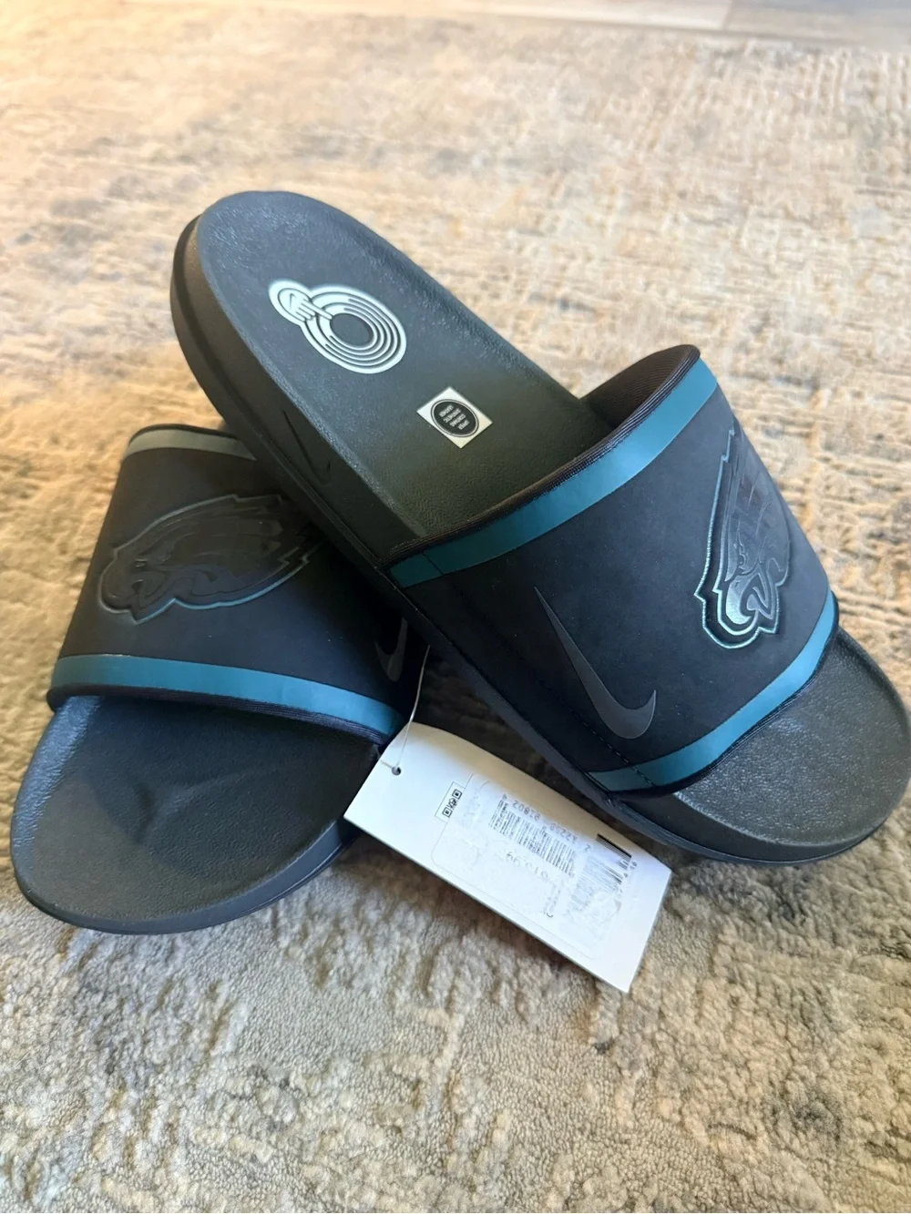 Nike Offcourt Philadelphia Eagles Slides Men’s Size 10 Black Teal NWT